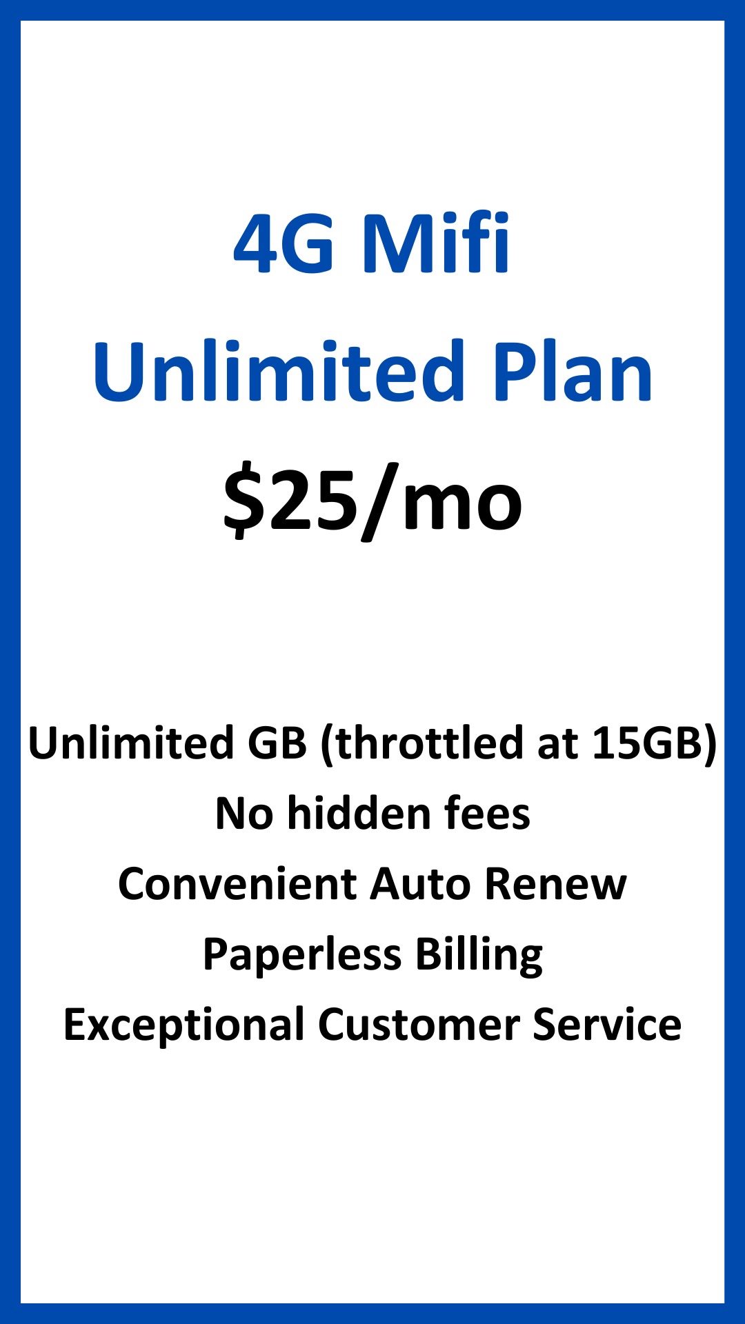 4G Mifi Unlimited Plan