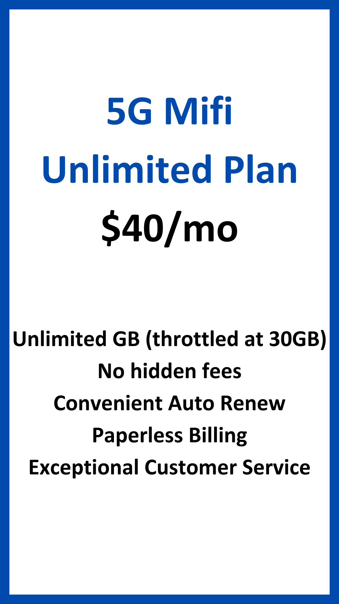 5G Mifi Unlimited Plan